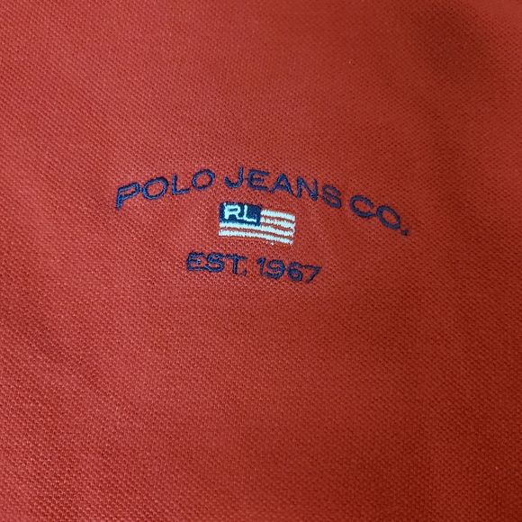 Vintage Polo Jeans Co Red Short Sleeve Polo Shirt Men's Size XL USA 100% Cotton - Picture 2 of 9